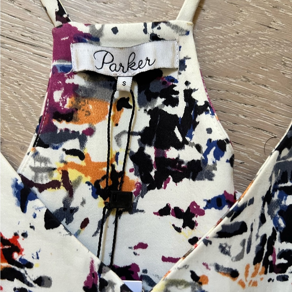 Parker dress. Size Small. White base with multi color print. With tag. - Picture 2 of 4